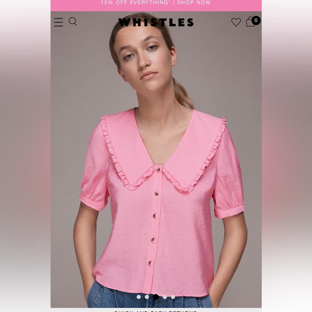 Whistles Perrie Collar Top